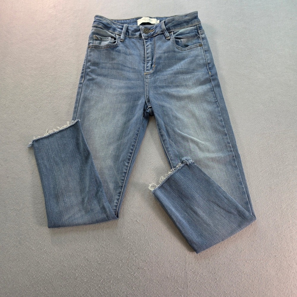 Hidden Jeans High Rise Skinny Jeans Size 26 Medium Wash Raw Hem Denim Y2K
